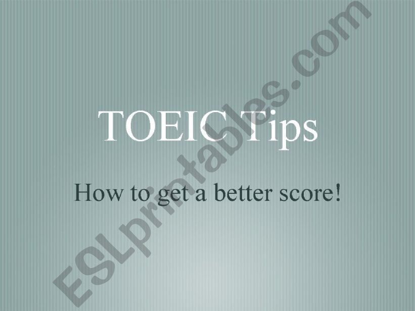TOIEC Tips powerpoint