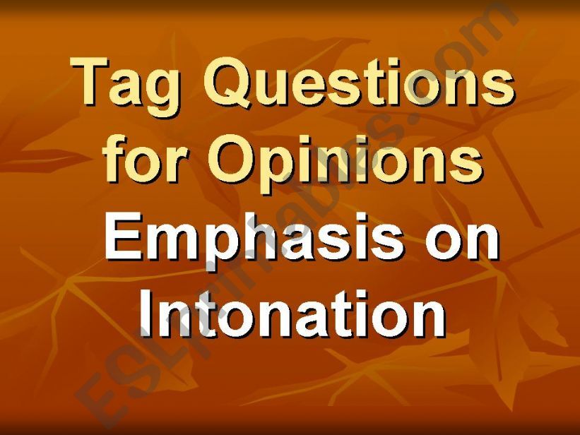 Tag Questions  powerpoint