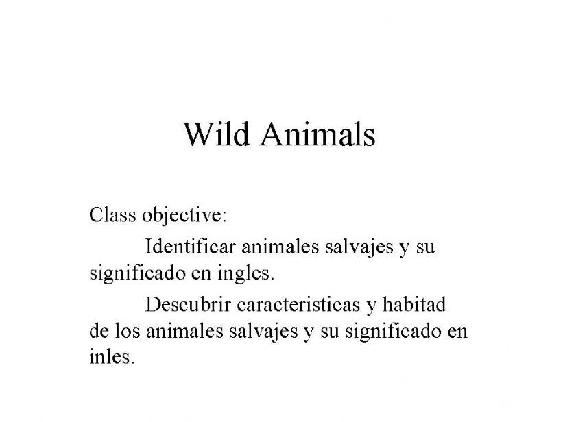 wild animals powerpoint