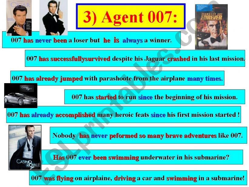 Agent 007: MOVIE STAR. PART-2. Grammatical Constructions.