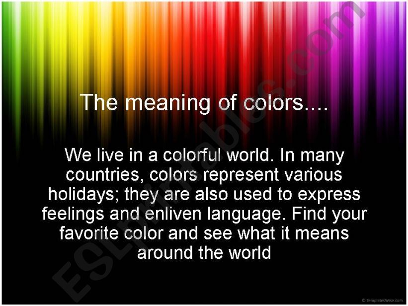 the meaning of colors powerpoint