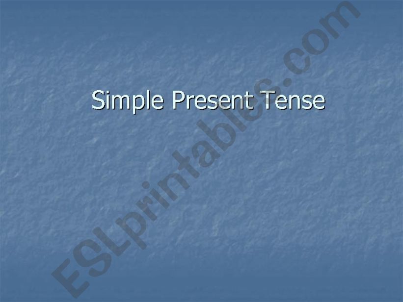 Simple Present Tense powerpoint