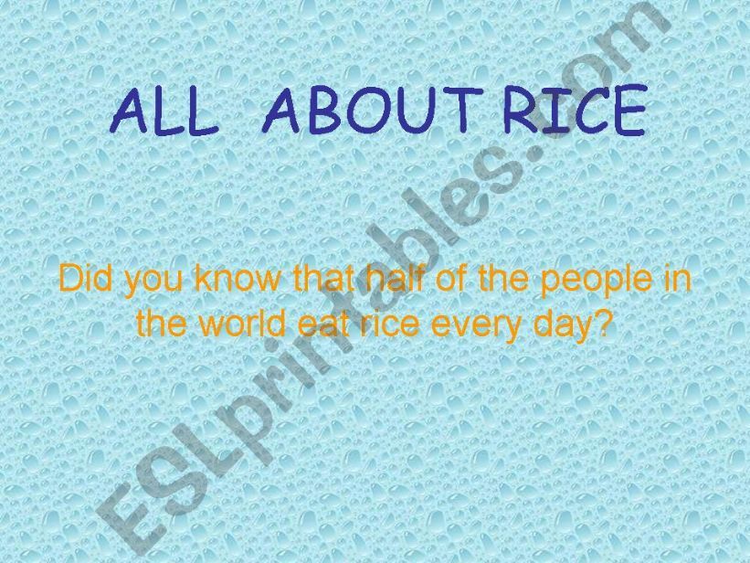 All about rice powerpoint