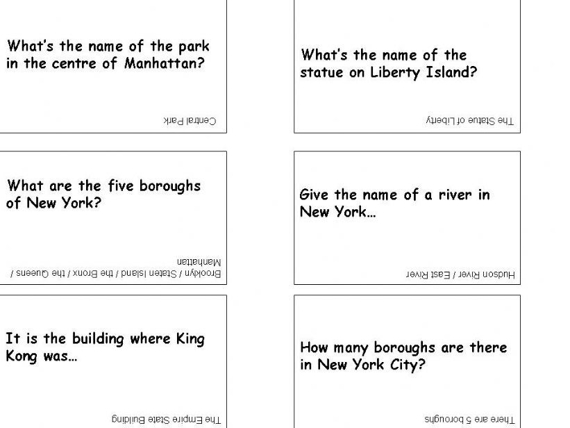 NEW YORK CARDS (1/2) powerpoint