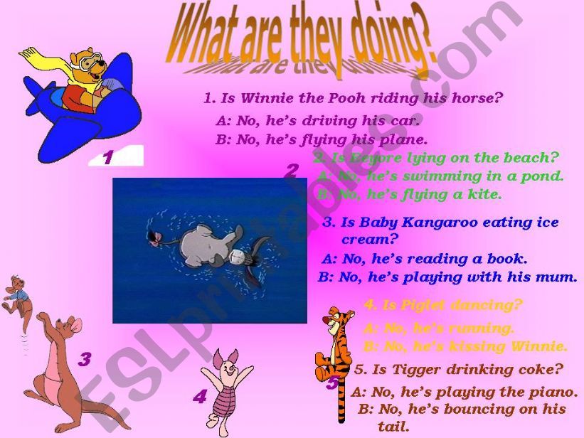 What are they doing? - Present Continuous Game