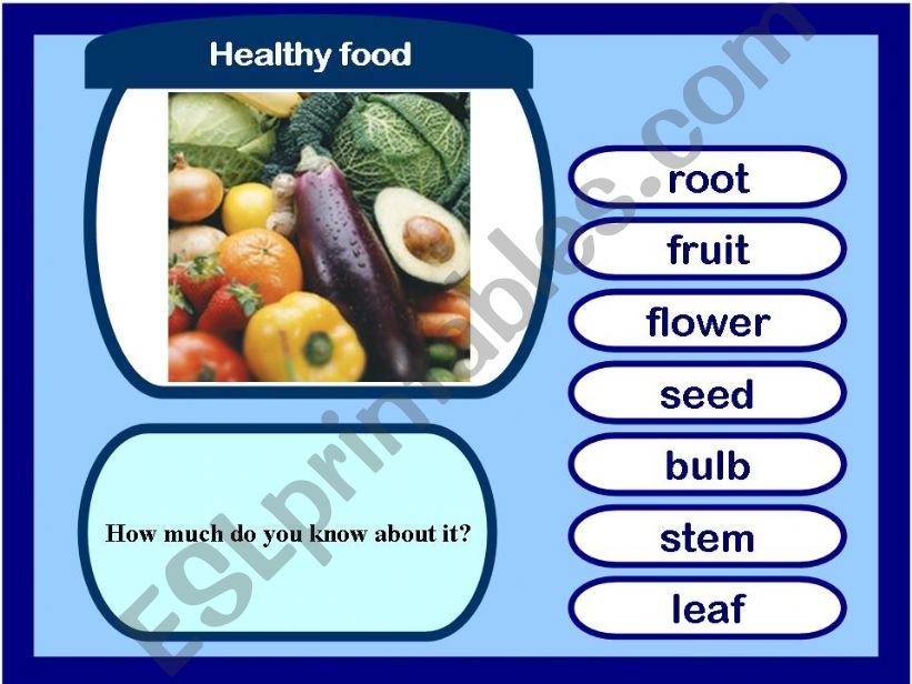 Healthy food game powerpoint