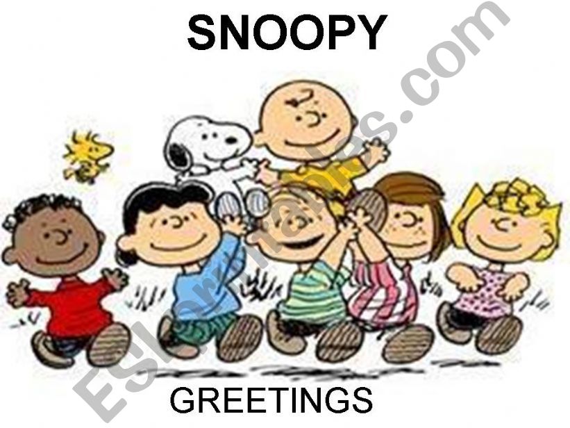 GREETINGS WITH SNOOPY powerpoint