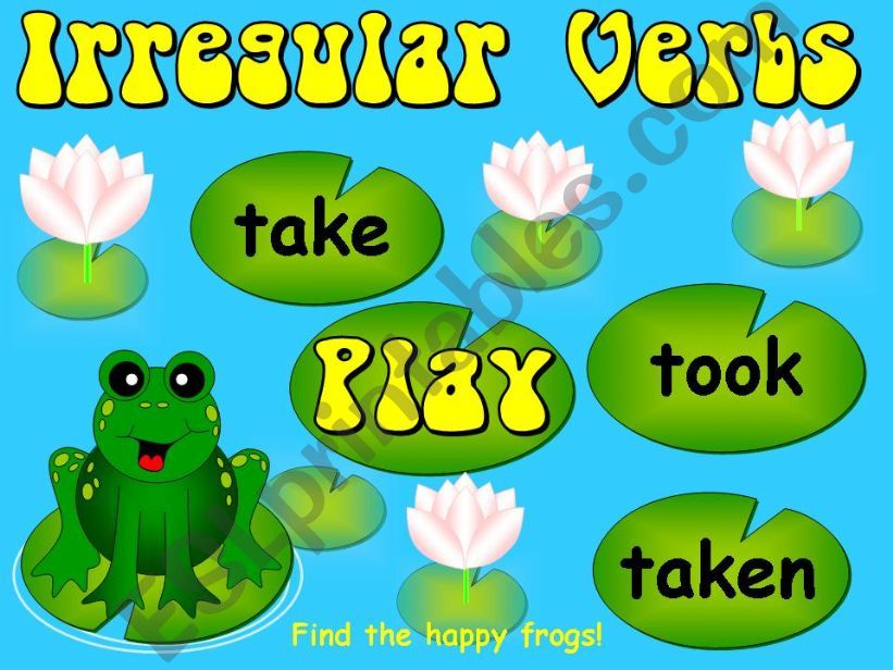 Irregular Verbs Stepping Stones - Game (editable)