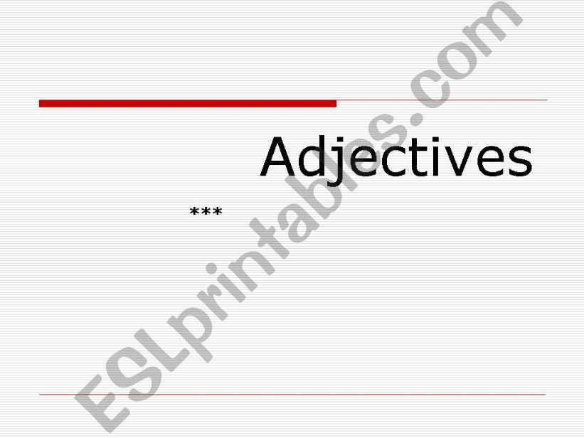 Adjectives powerpoint