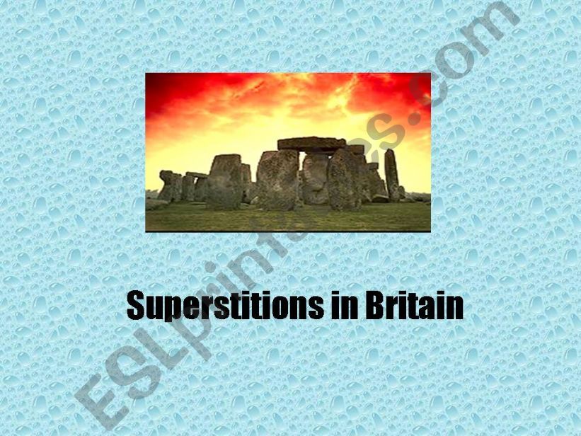 Superstitions in Britain powerpoint