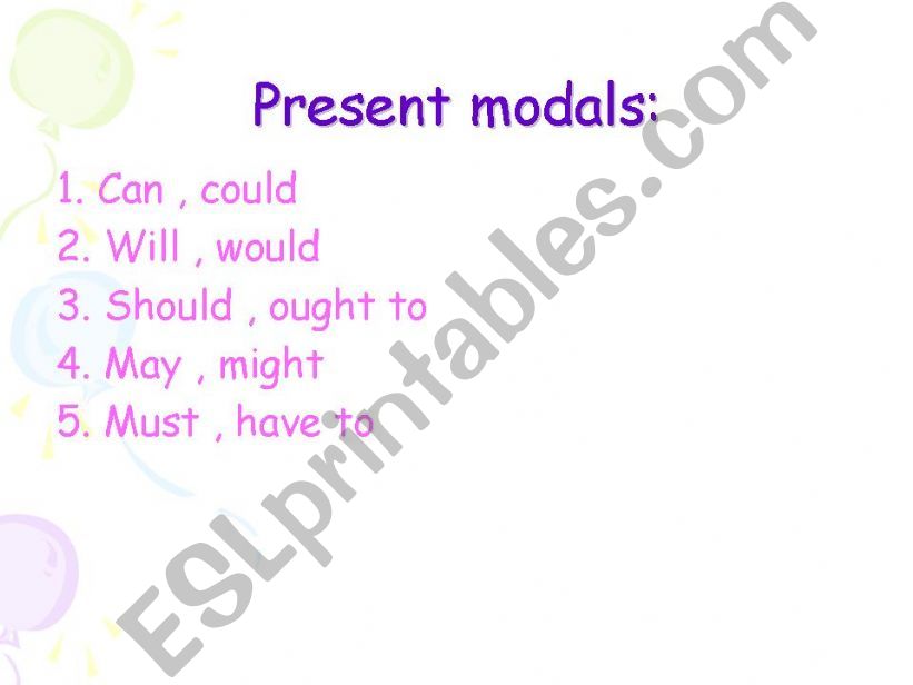 SOME MODALS powerpoint