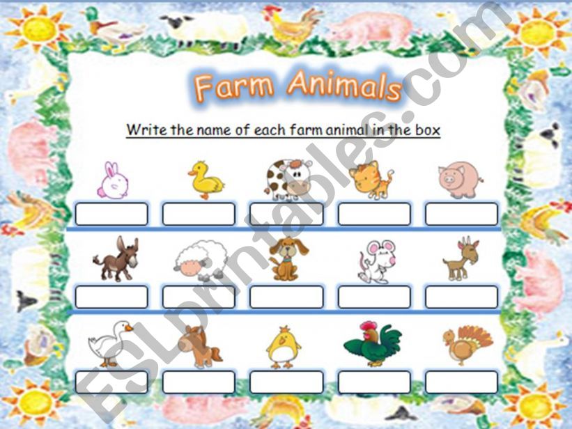 FARM ANIMALS WORKSHEET -  STS LOVE IT :)
