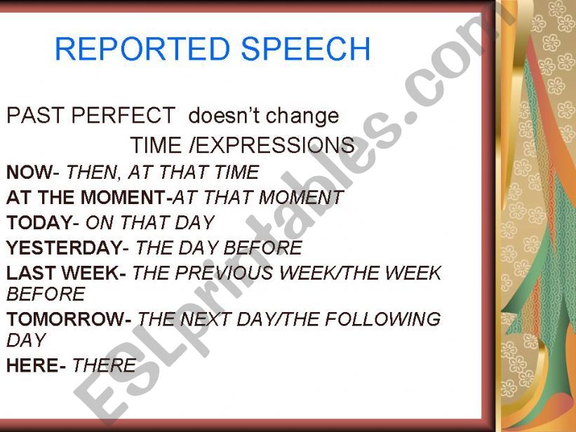 reported speech powerpoint
