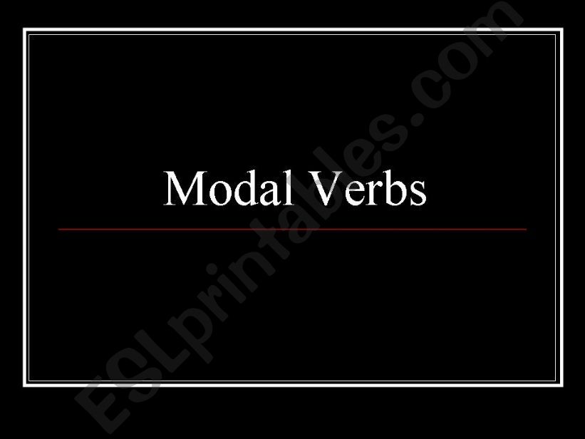 Modal Verbs powerpoint