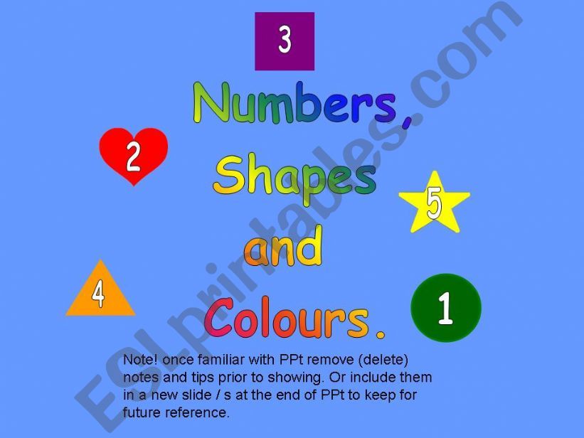 Numbers Shapes & Colours powerpoint