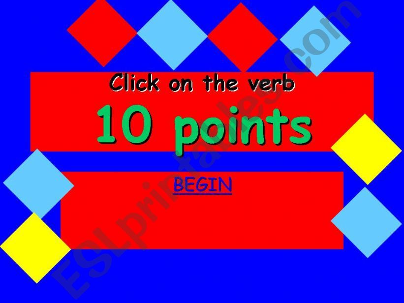 10 ponts verb game powerpoint