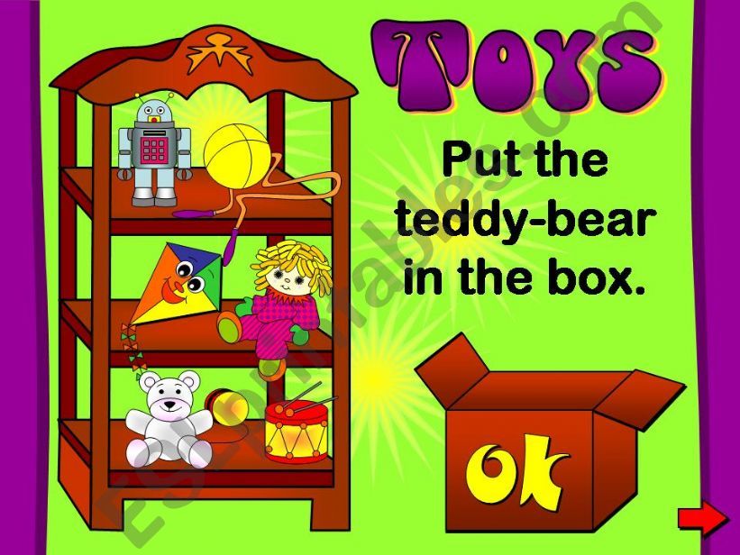 Toys Game + prepositions powerpoint