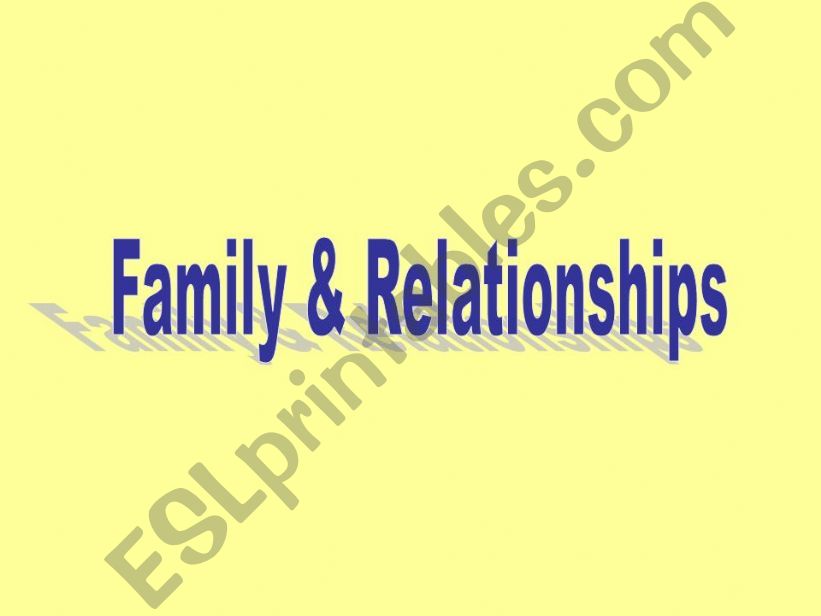 family words and relations powerpoint