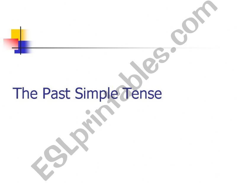 The Simple Past tense powerpoint