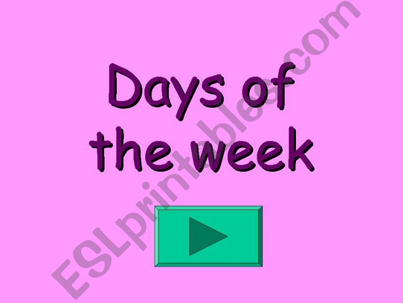 days of the week powerpoint