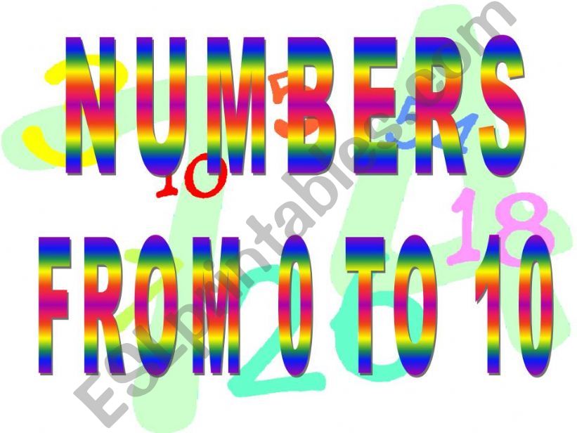 NUMBERS FROM 0 TO 10 powerpoint