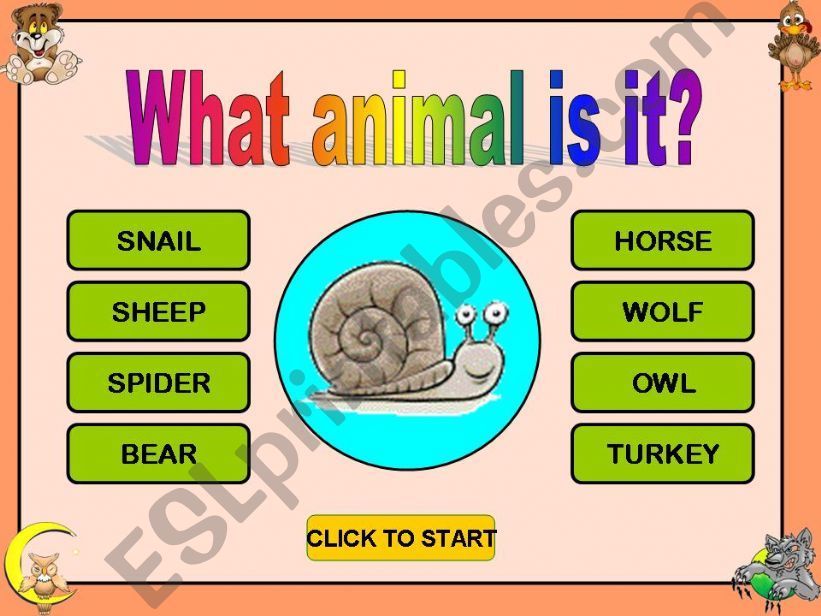 ANIMALS GAME powerpoint