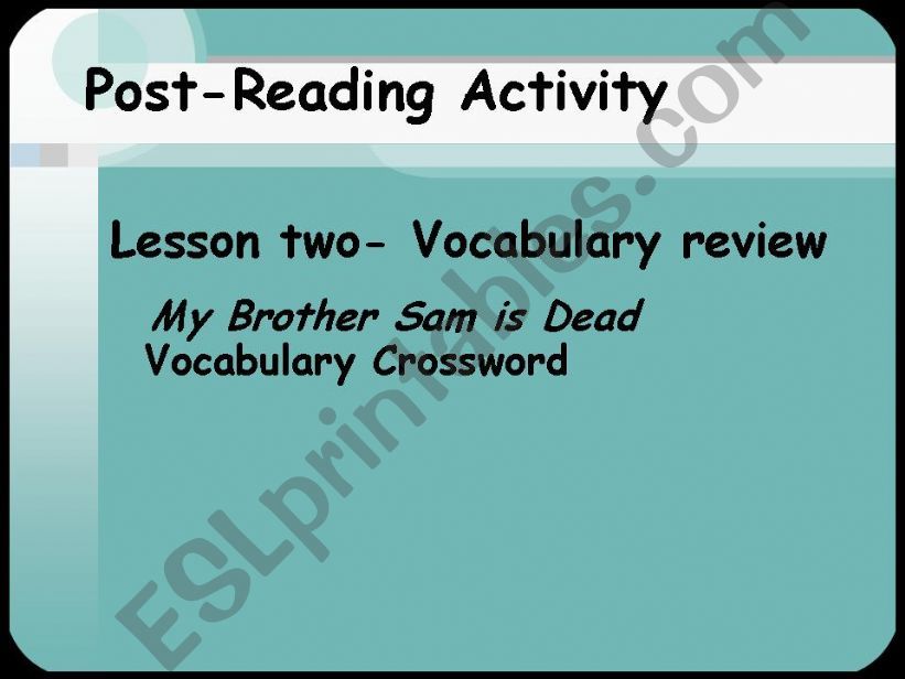 Reading activities for 
