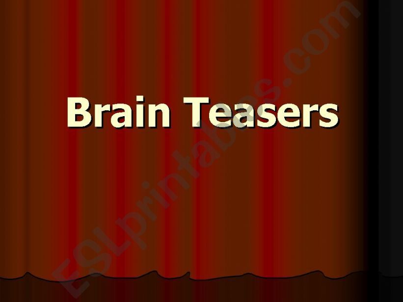 Brain Teasers/Funny IQ Test powerpoint