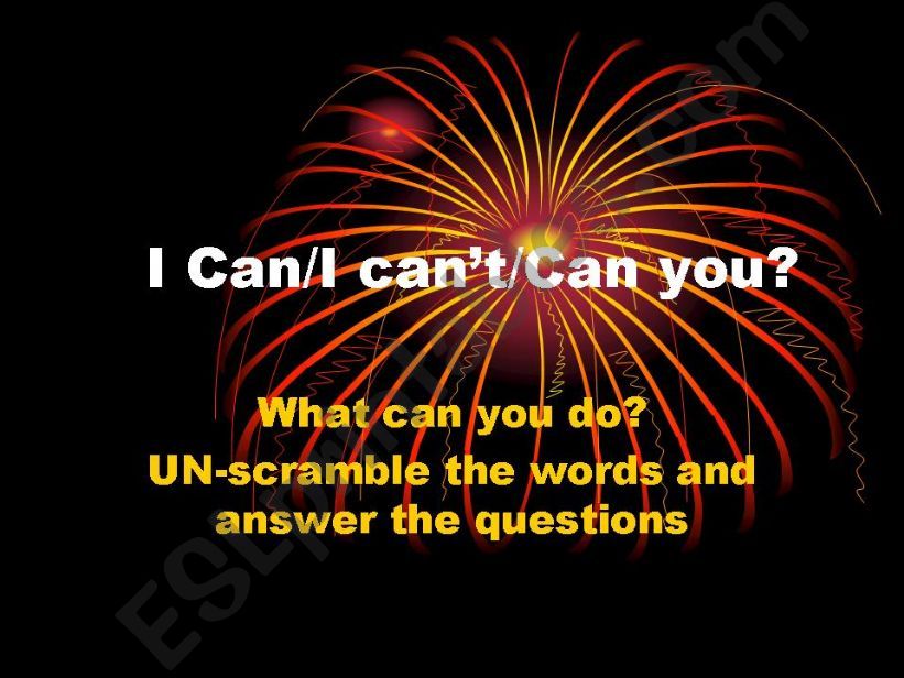 I can/I cant/can you? powerpoint