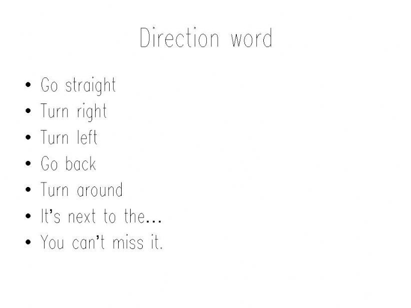 Giving Directions powerpoint
