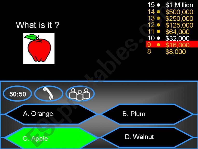 Millioners Word Game Fruit Part 2