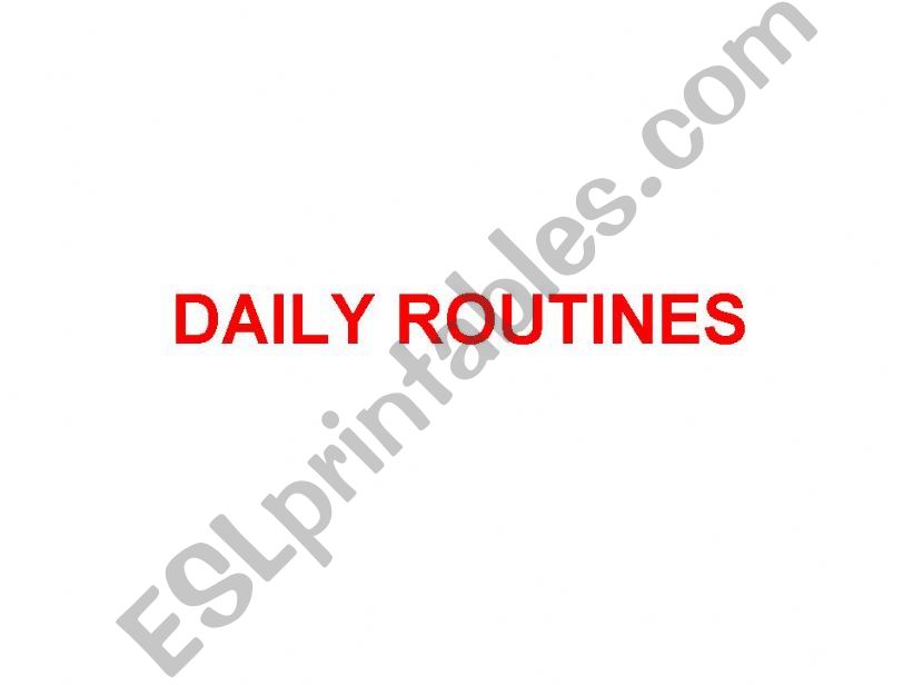 ´Daily Routine´ with times powerpoint