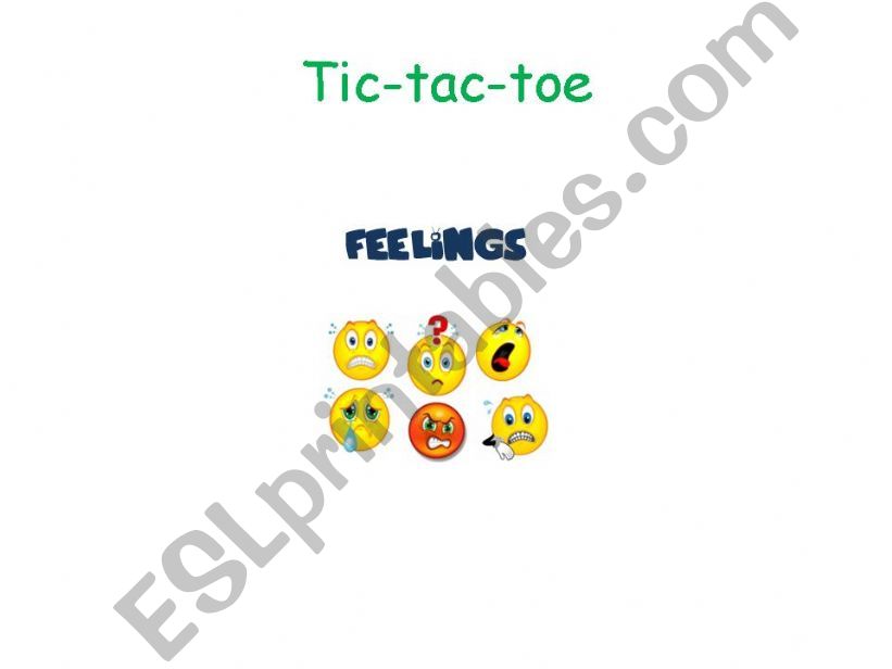 Feelings Tic-tac-toe powerpoint