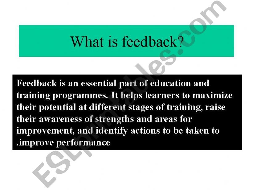 Feedback technique part 1 powerpoint