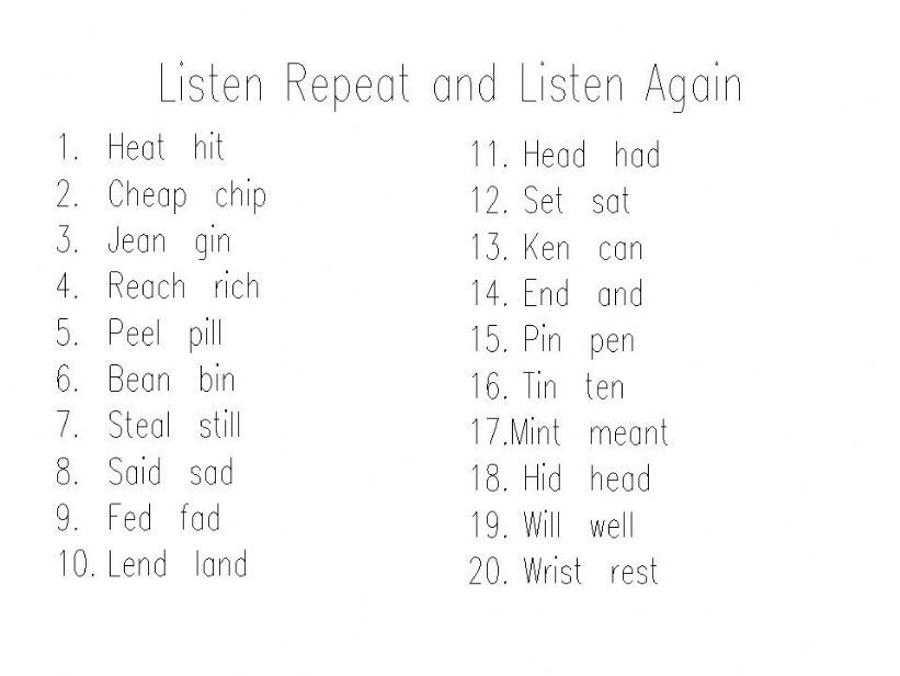 Pronunciation 4- Vowels: Front and Middle