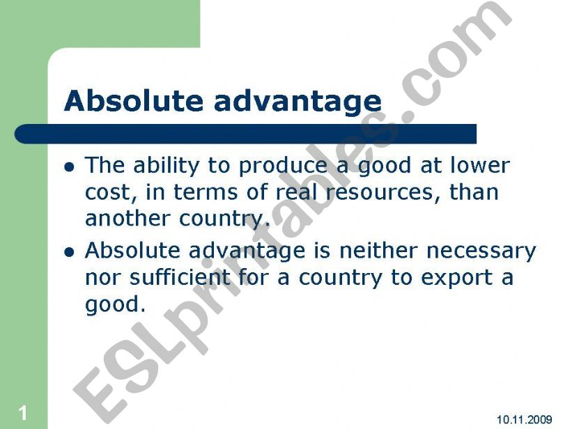 Economic Glossary A-Z (A) powerpoint