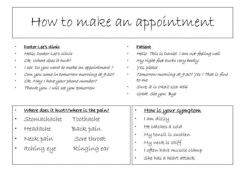 How to make an appointment powerpoint