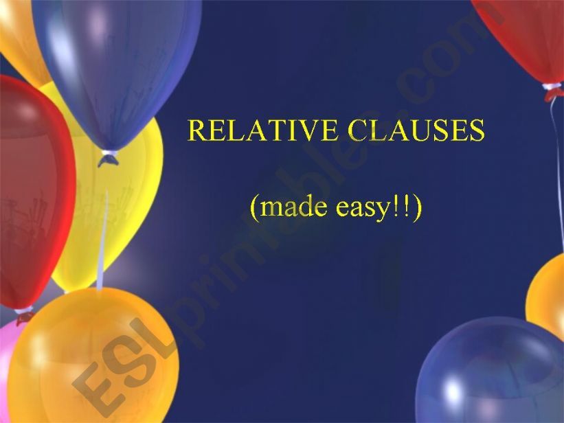 Relative Clauses for intermediate students
