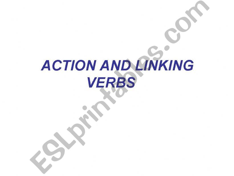 Action and Linking Verbs PPT powerpoint