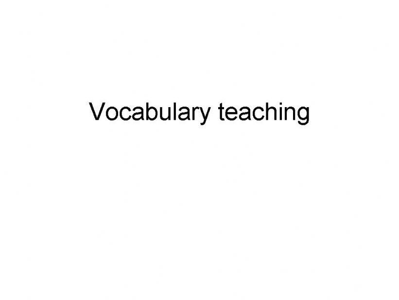 VOCABULARY TEACHING powerpoint