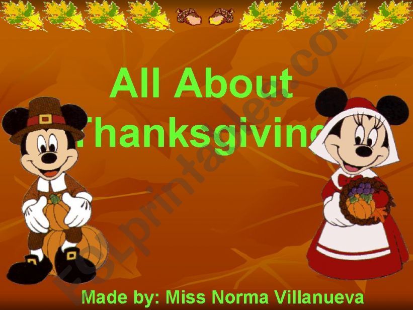 All About Thanksgiving powerpoint