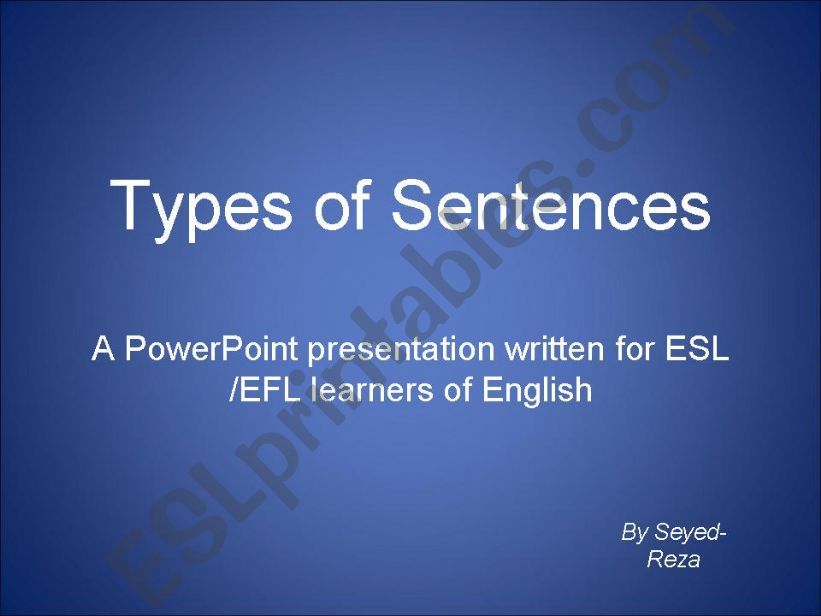 Types of Sentences powerpoint