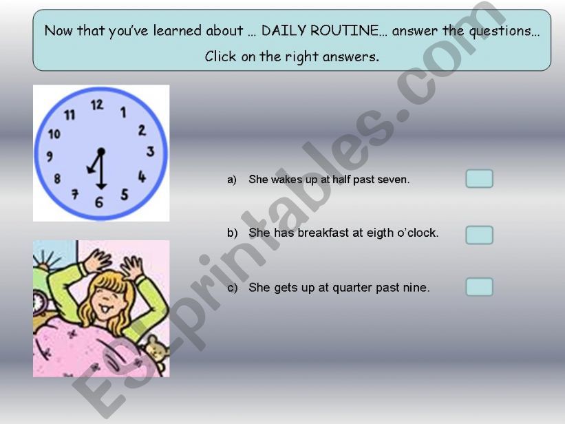 Daily Routine (Game - Part I) powerpoint