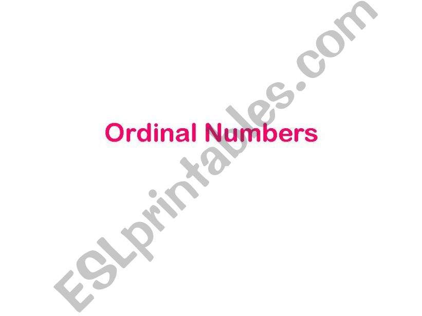 ordinal numbers powerpoint