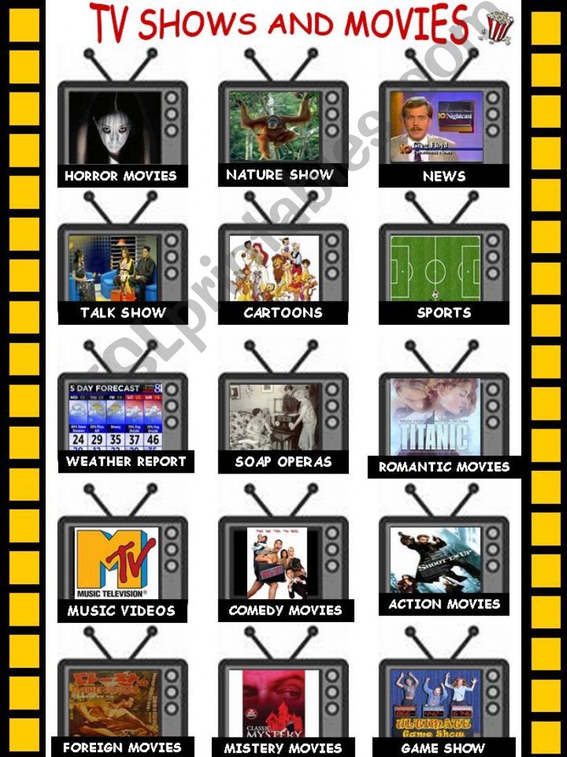 TV shows and movies (2 pages) powerpoint