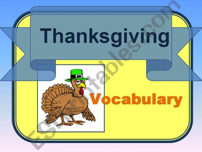 Thanksgiving vocabulary powerpoint