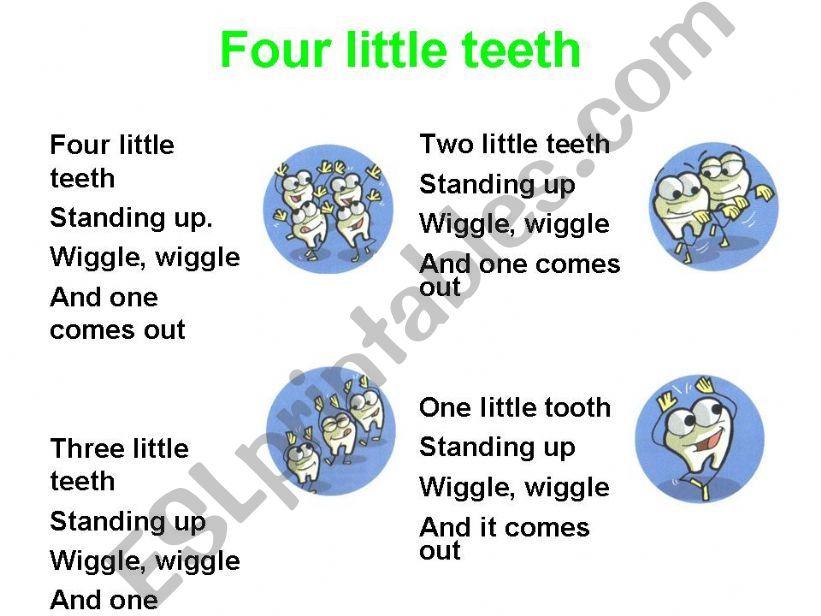 Four little teeth song powerpoint