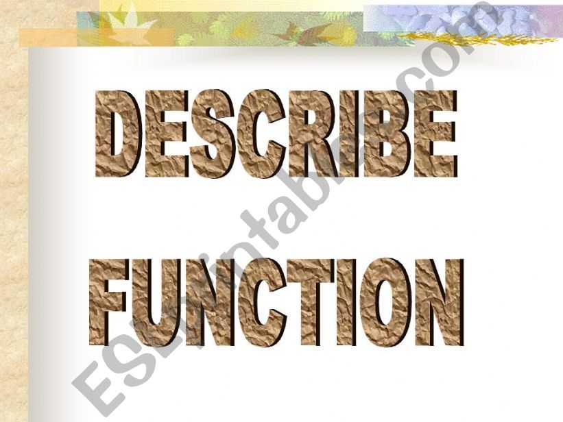 Office items - describing functions