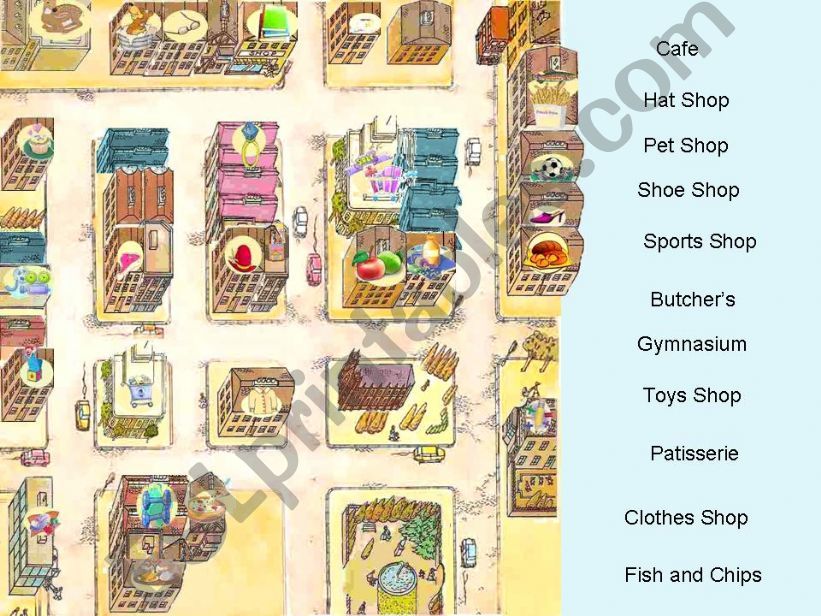 Shops, Houses and Places in the city - Interactive Game (fully editable) - Part 2 of  3