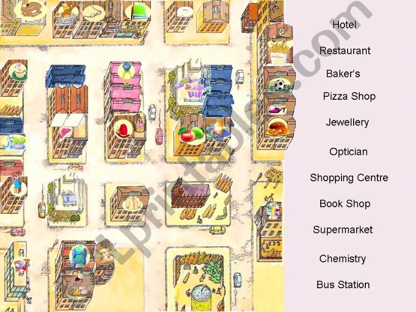 Shops, Houses and Places in the city - Interactive Game (fully editable) - Part 3 of  3